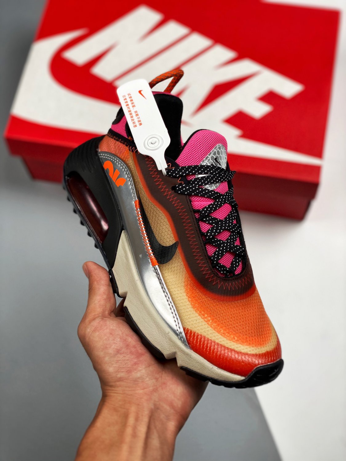 3m x nike air max 2090 orange pink metallic silver