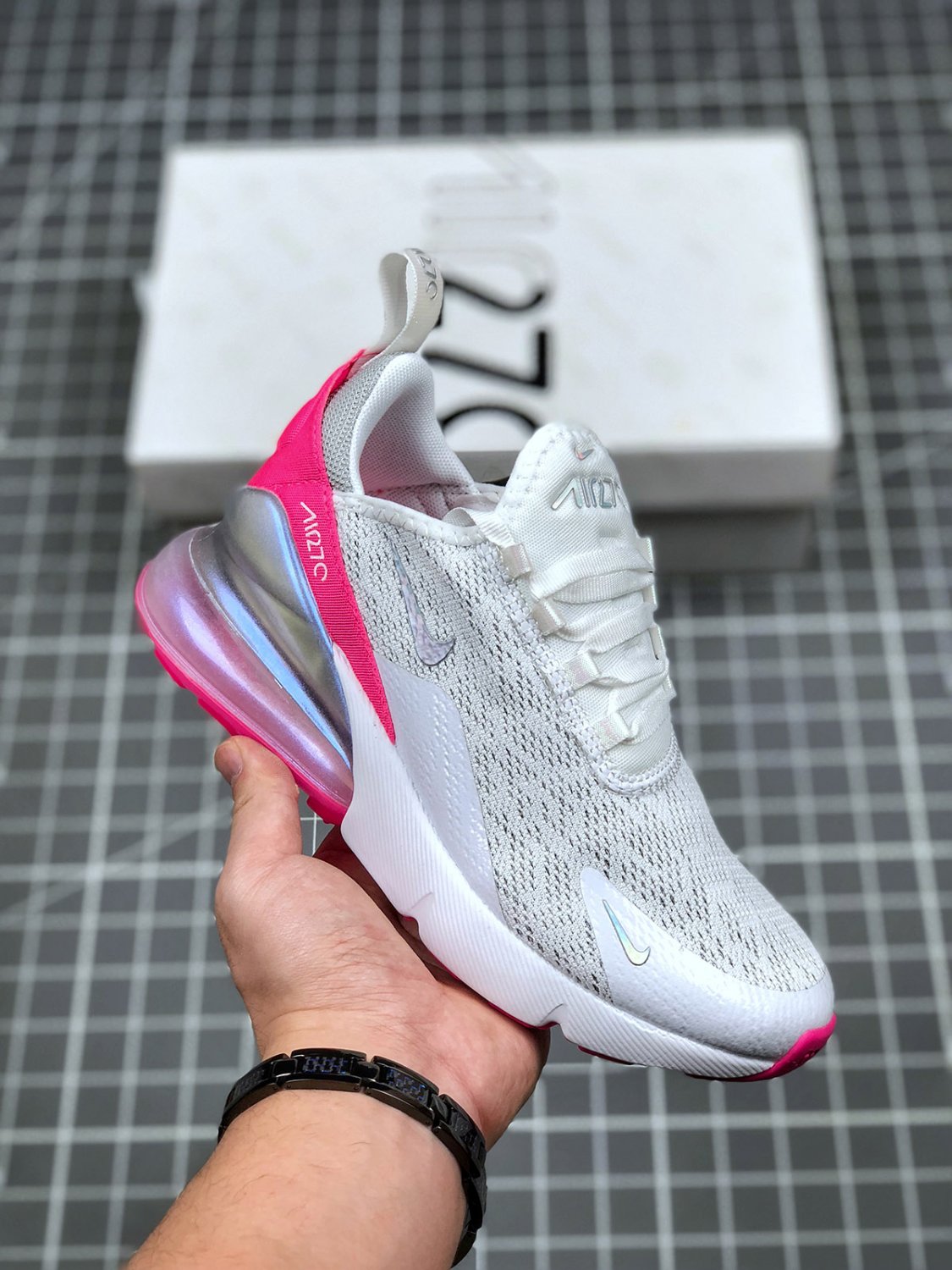 nike  air max 270 whitepink-grey