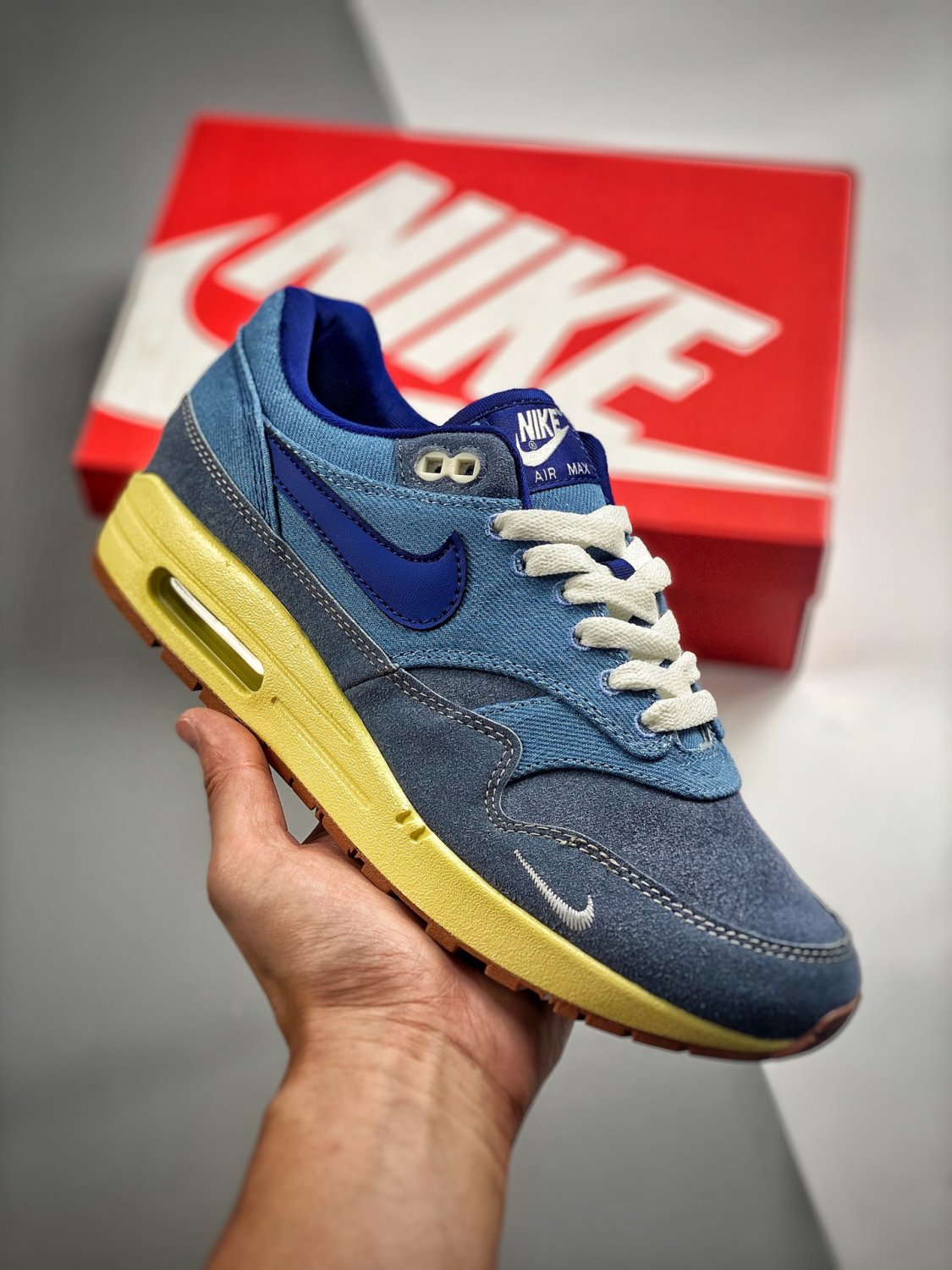 nike air max 1 &acirc;��dirty denim&acirc;�� mineral slateblue-lemon wash dv3050-300