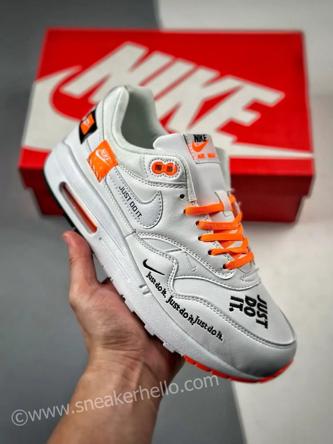 nike air max 1 just do it pack white total orange ao1021-100