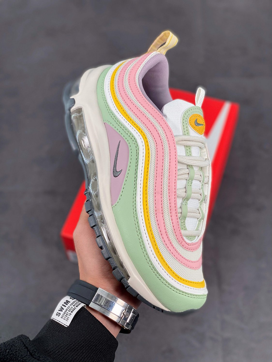 nike air max 97 &acirc;��multi pastel&acirc;�� pinkorange-yellow-green