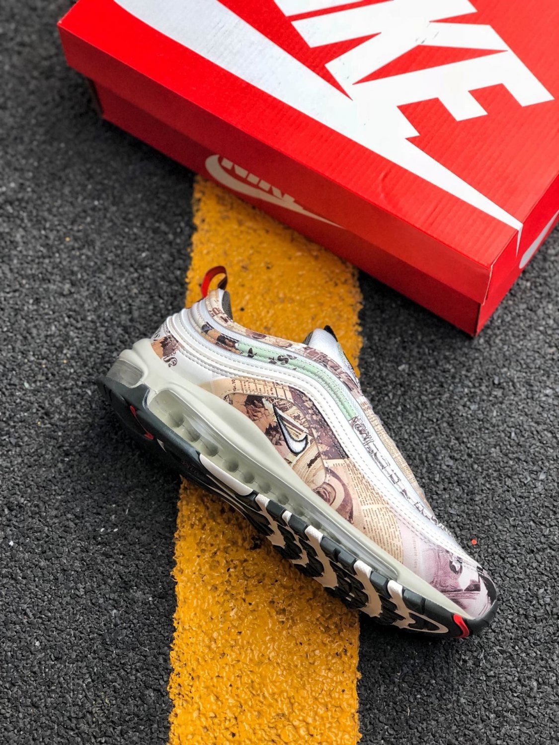 nike air max 97 &acirc;��newspaper&acirc;�� sailblack-team orange-white