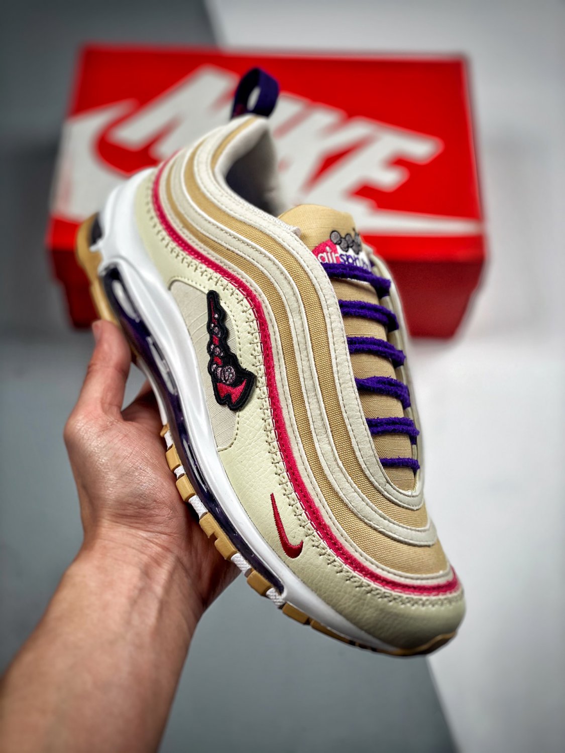 nike air max 97 air sprung tanpurple-pink
