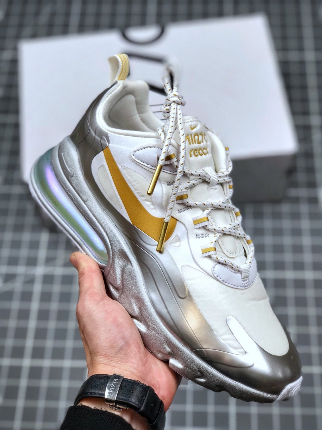 nike air max 270 react &acirc;��city of speed&acirc;�� whitemetallic silver