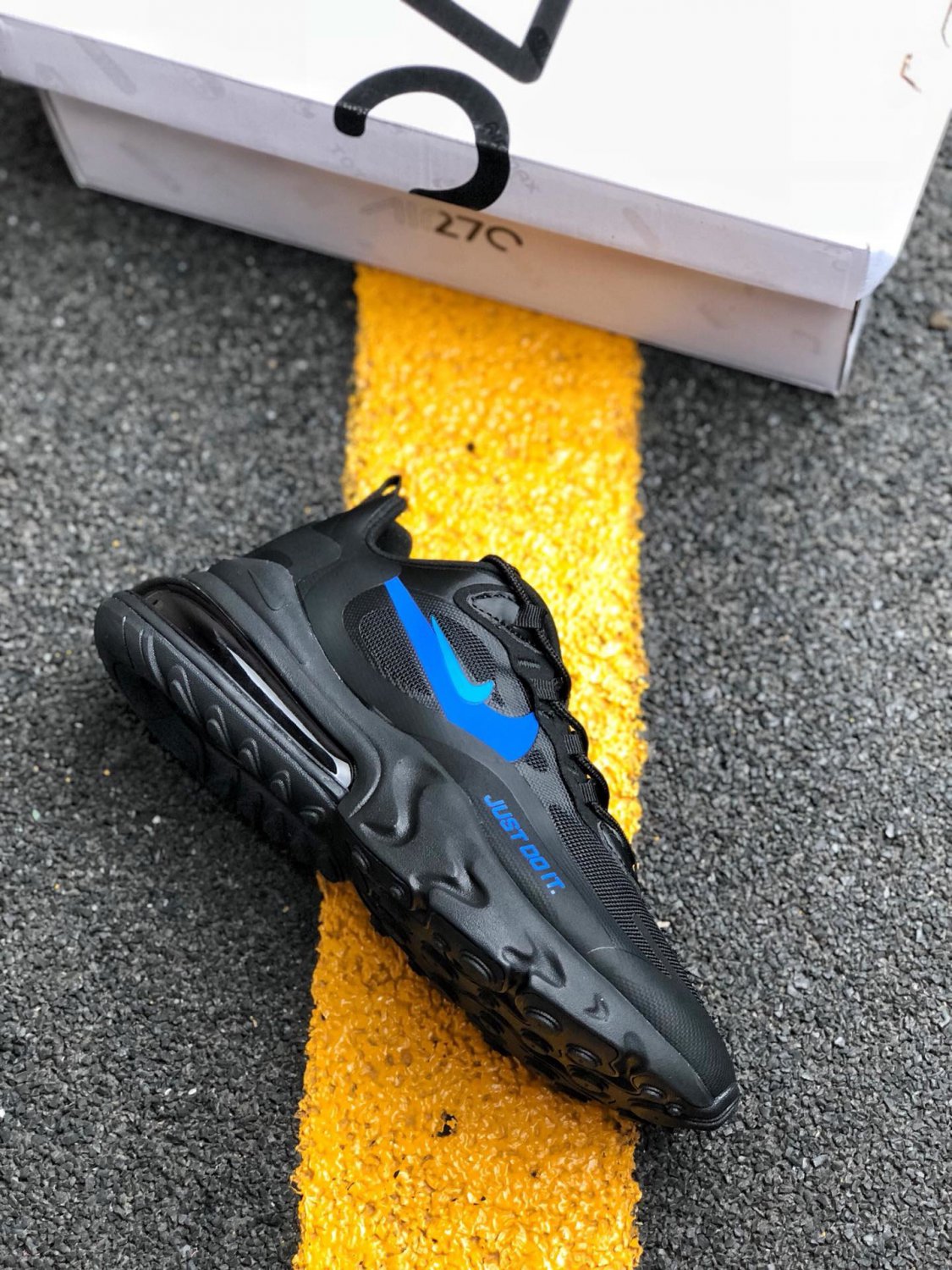 nike air max 270 react &acirc;��just do it&acirc;�� black ct2203-001