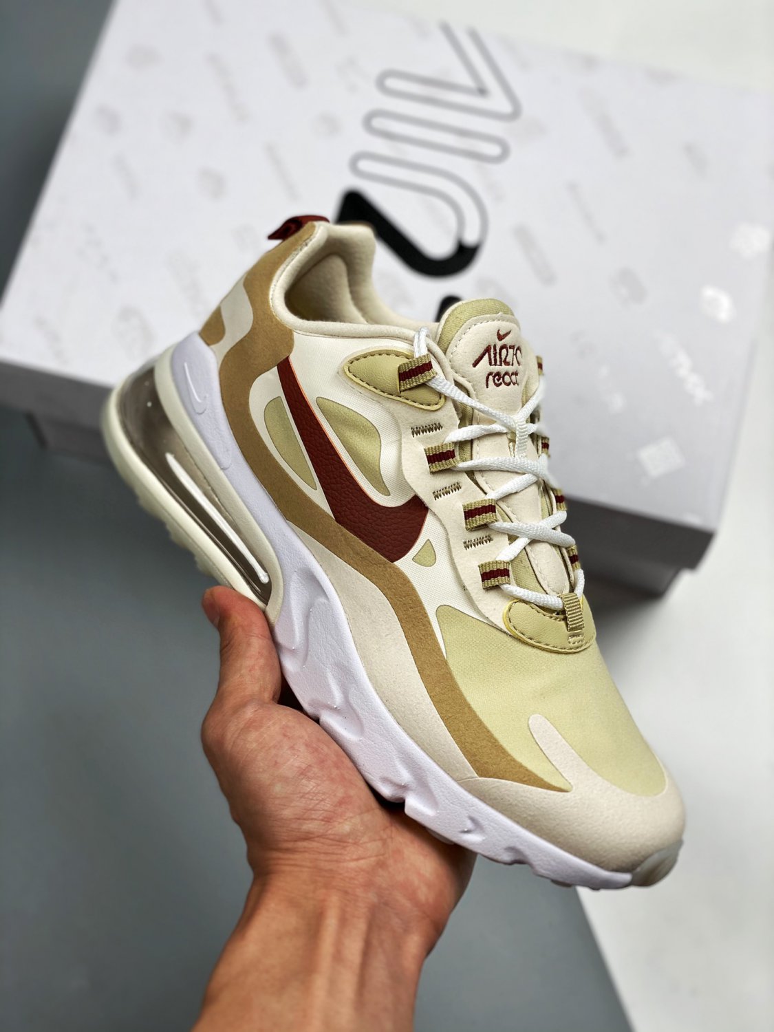 nike air max 270 react &Acirc;�&Acirc;�mars yard&Acirc;�&Acirc;� red beige at6174-700