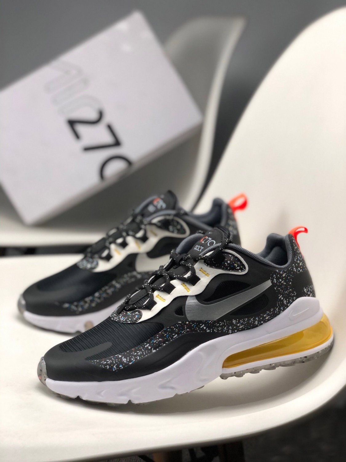 nike air max 270 react black silver