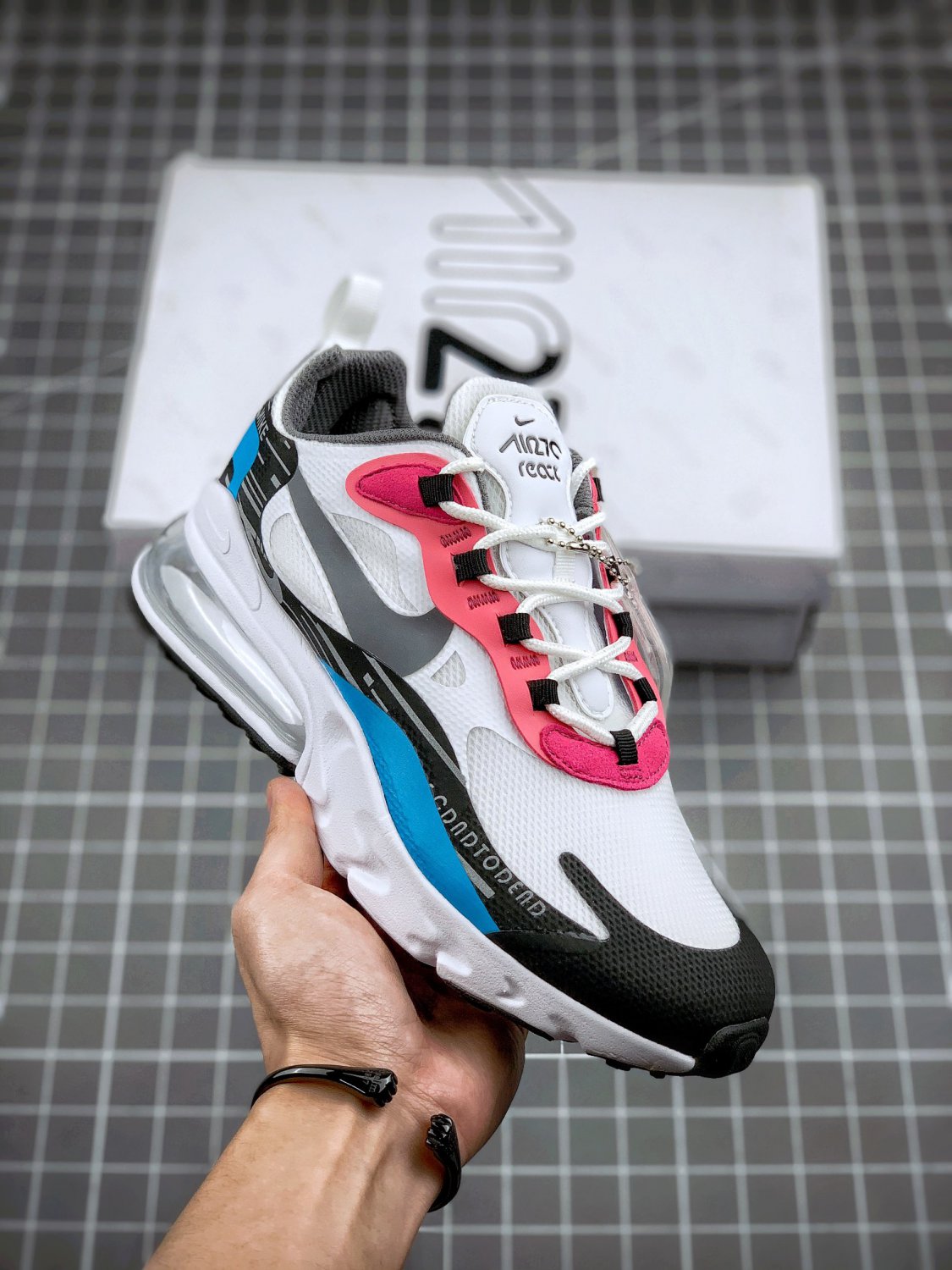 nike air max 270 react laser blue multi da4303-100