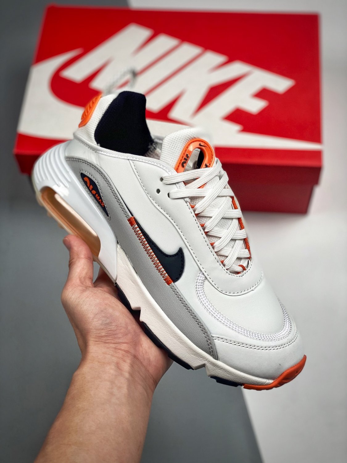 nike air max 2090 white grey orange