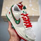 nike dunk low custom ‘christmas’ white red green