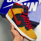 nike sb dunk high premium dark obsidianvarsity red-maple