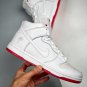 nike sb dunk high white university red