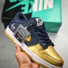 nike sb dunk low metallic goldnavy-white