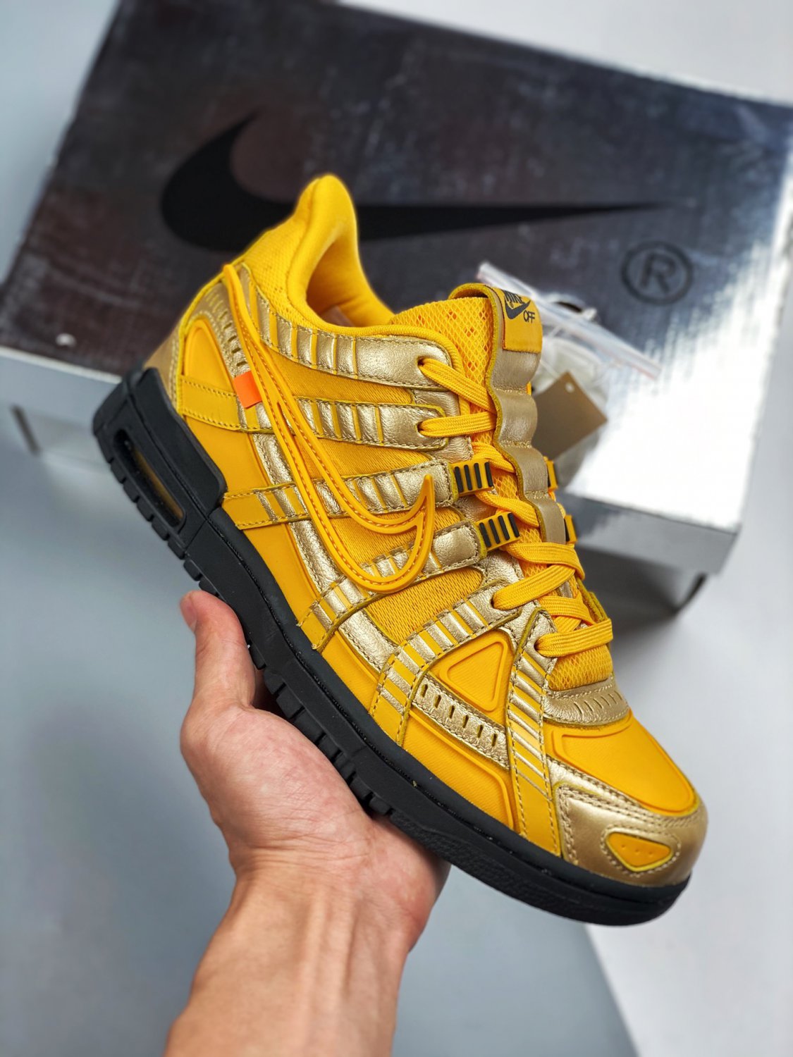 off-white x nike air rubber dunk &Acirc;�&Acirc;�university gold&Acirc;�&Acirc;� cu6015-700