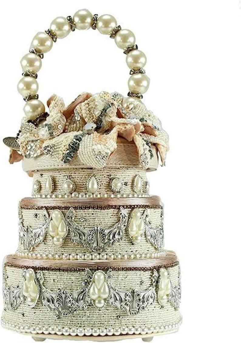 NWT Brand New Mary Frances I Do Beaded Wedding Cake Top Handle Bridal Bag Wedding Women Rare Find