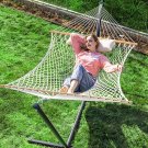 Double Rope Hammock with Stand, 2 Person Traditional Rope Hammock With Pillow