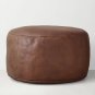 Round pouf , ottoman , floor cushion Leather , hassock , Footstool, footrest , pouffe , custom
