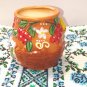 &ETH;&iexcl;ontainer for salt or other seasonings. Small vase. Baked clay (ceramics). Handmade