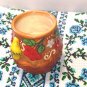&ETH;&iexcl;ontainer for salt or other seasonings. Small vase. Baked clay (ceramics). Handmade