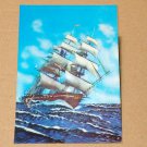 Sailboat. Rare. 3D stereo lenticular holographic card. Japan