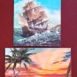 Sailboat. Rare. 3D stereo lenticular holographic сard (set 2 pcs). Japan. Purchased in the late 70s