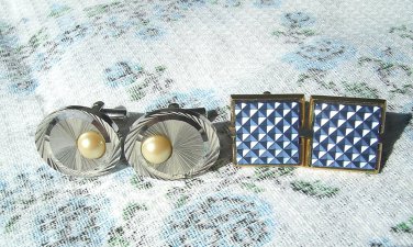 Vintage Men's cuff-links Jewelry, Old Soviet jewelry. Set of 2 pairs