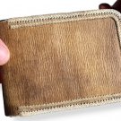Leather Wallet, Cow Rawhide Bifold Wallet, Embroidered With Horse Rawhide Cords.