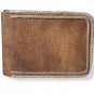 Leather Wallet, Cow Rawhide Bifold Wallet, Embroidered With Horse Rawhide Cords.