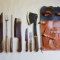 Barbecue Set. BBQ's Argentine Gaucho Set. Asado. Genuine Leather. Hand Forged.