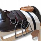Horse Riding Equipment. Equestrian Set. Treeless Horse Saddle + Stirrups + Girth.
