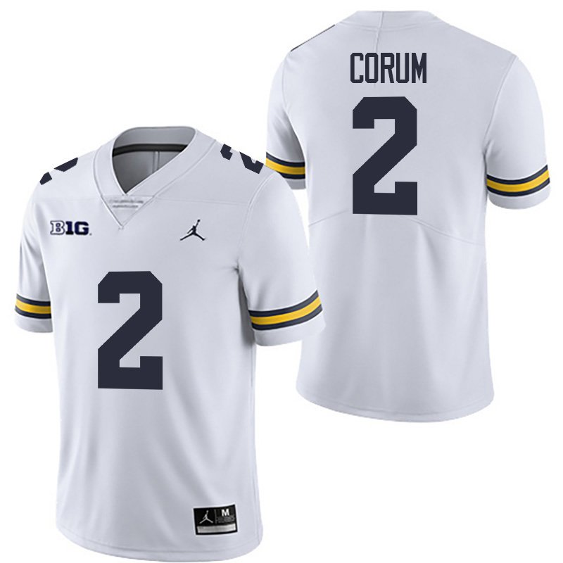 Michigan Wolverines 2 Blake Corum White Stitched Men's Jersey