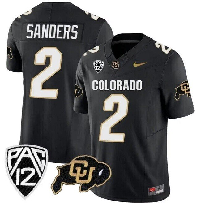 Buffaloes 2 Shedeur Sanders Black 2023 Stitched Men Jersey
