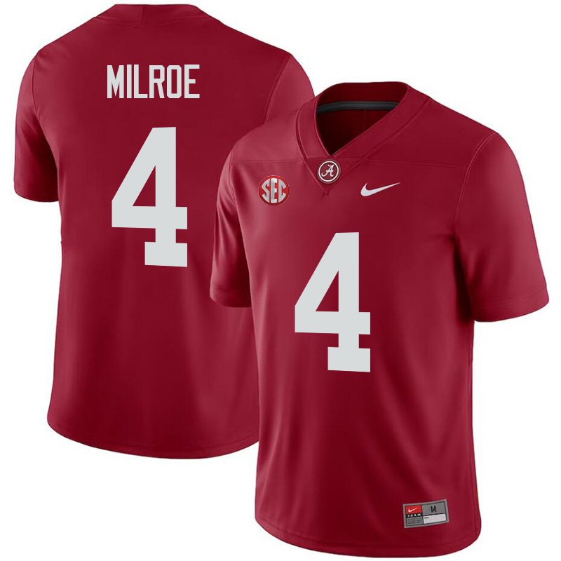 Alabama Crimson Tide #4 Jalen Milroe Red Stitched Men's Jersey