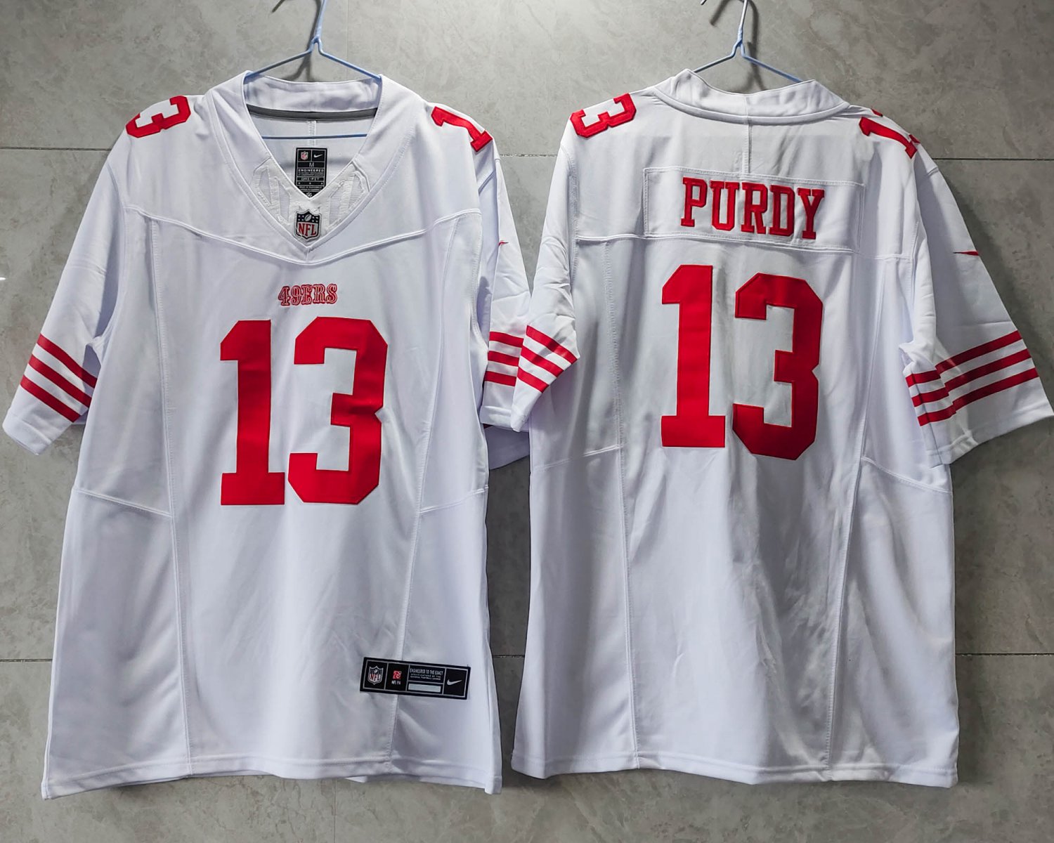 49ers 13 Brock Purdy White 2023 Stitched Men Jersey