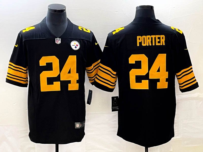 Steelers 24 Joey Porter Jr Black 2023 Draft Limited Men Jersey 5391