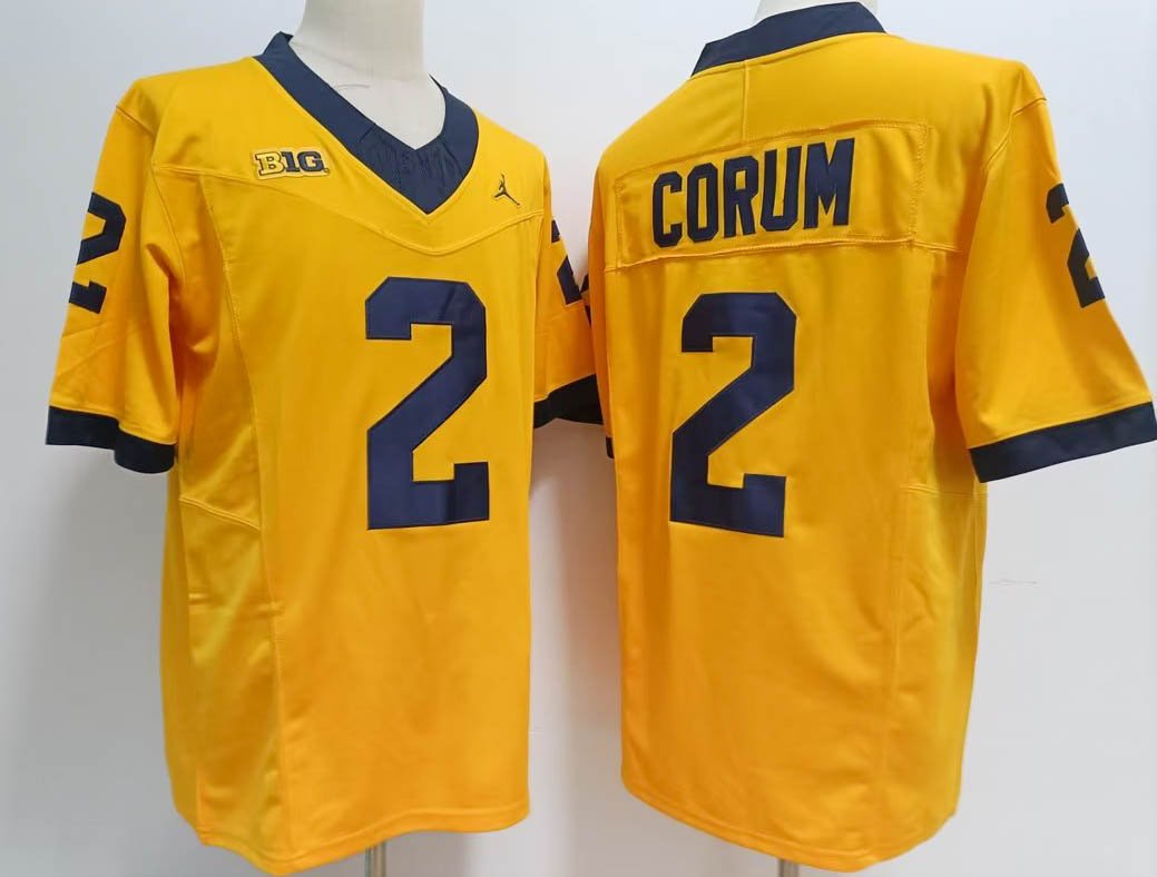 Michigan Wolverines 2 Blake Corum Yellow 2023 Stitched Jersey