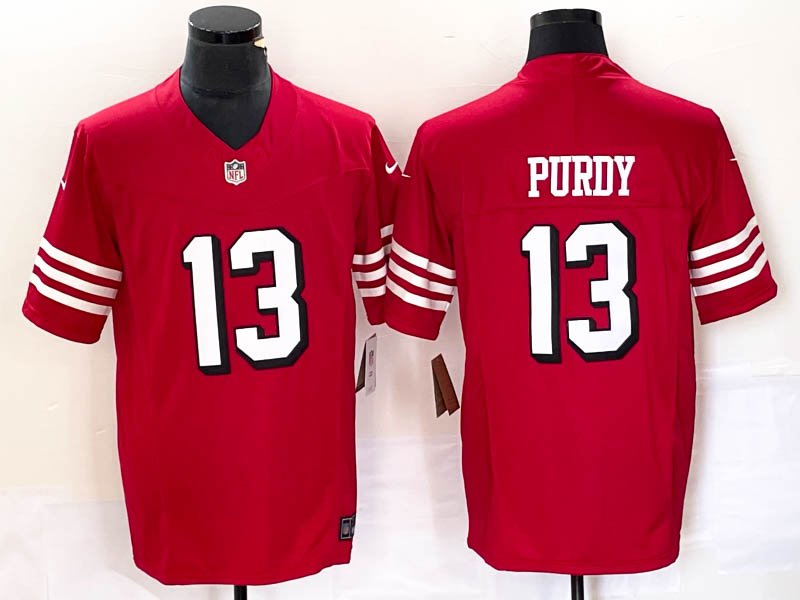 49ers 13 Brock Purdy Red Throwback 2023 F.U.S.E Stitched Men Jersey