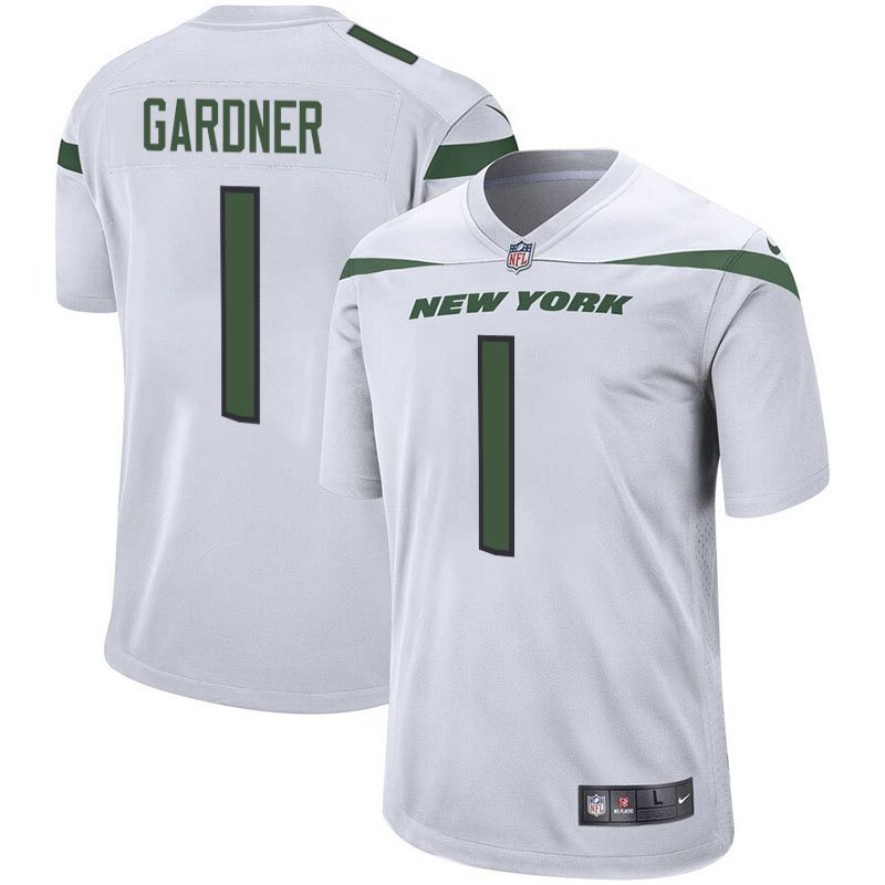 Men's Jets 1 Sauce Gardner Spotlight White Stitched Limited Jersey