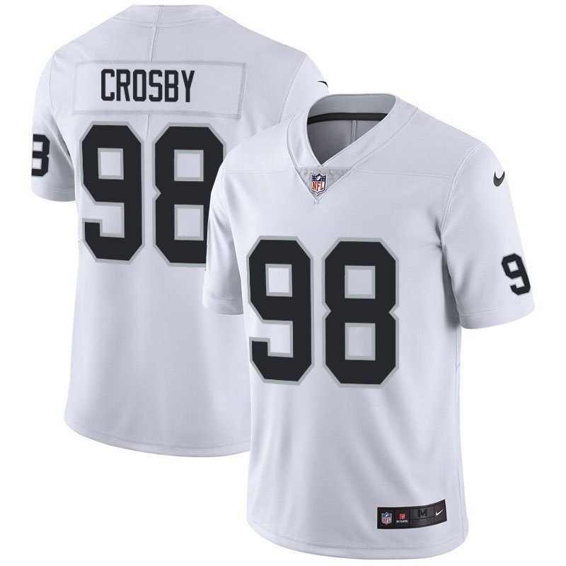 Men's Raiders 98 Maxx Crosby White Stitched Limited Jersey