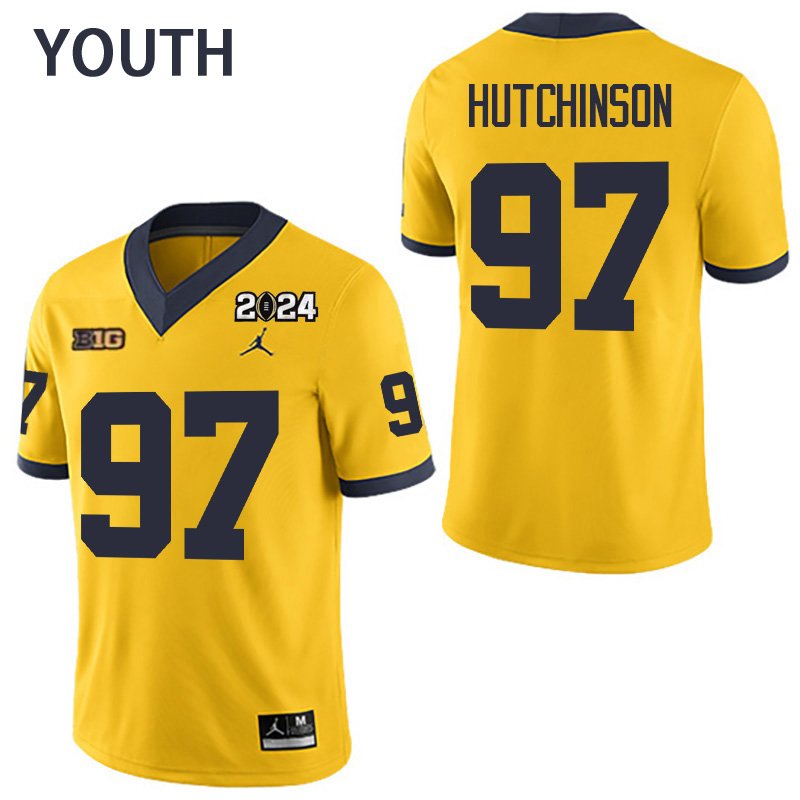 Michigan Wolverines 97 Aidan Hutchinson Yellow 2024 College ...