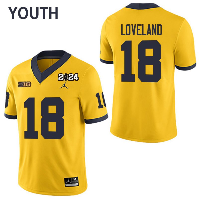 Michigan Wolverines 18 Colston Loveland Yellow 2024 College