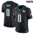 Youth Eagles #0 Bryce Huff Black Super Bowl LIX Stitched Jersey