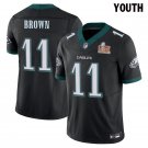 Youth Eagles #11 A.J. Brown Black Super Bowl LIX Stitched Jersey