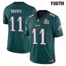 Youth Eagles #11 A.J. Brown Green Super Bowl LIX Stitched Jersey