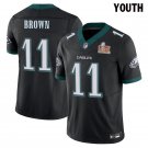 Youth Eagles #11 A.J. Brown Black Super Bowl LIX Stitched Jersey