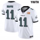 Youth Eagles #11 A.J. Brown White Super Bowl LIX Stitched Jersey