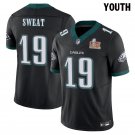 Youth Eagles #19 Josh Sweat Black Super Bowl LIX Stitched Jersey