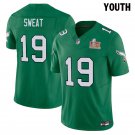 Youth Eagles #19 Josh Sweat Kelly Green Super Bowl LIX Stitched Jersey