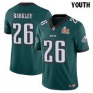 Youth Eagles #26 Saquon Barkley Green Super Bowl LIX Stitched Jersey