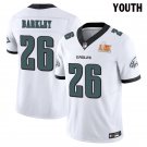 Youth Eagles #26 Saquon Barkley White Super Bowl LIX Stitched Jersey